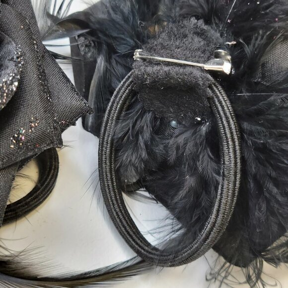 Black Rose Corsage Brooch or Hair Tie Unisex - Picture 5 of 7